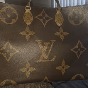 Louis Vuitton Monogram Canvas Tote in Brown & Gold